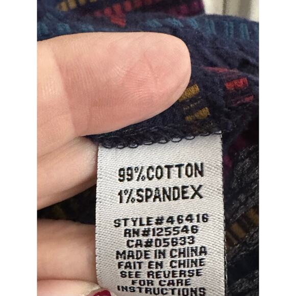 HABITAT Peruvian Ruch Collar Shirt Shacket Navy Blue Multicolor Stripe - Sz S - Picture 5 of 5